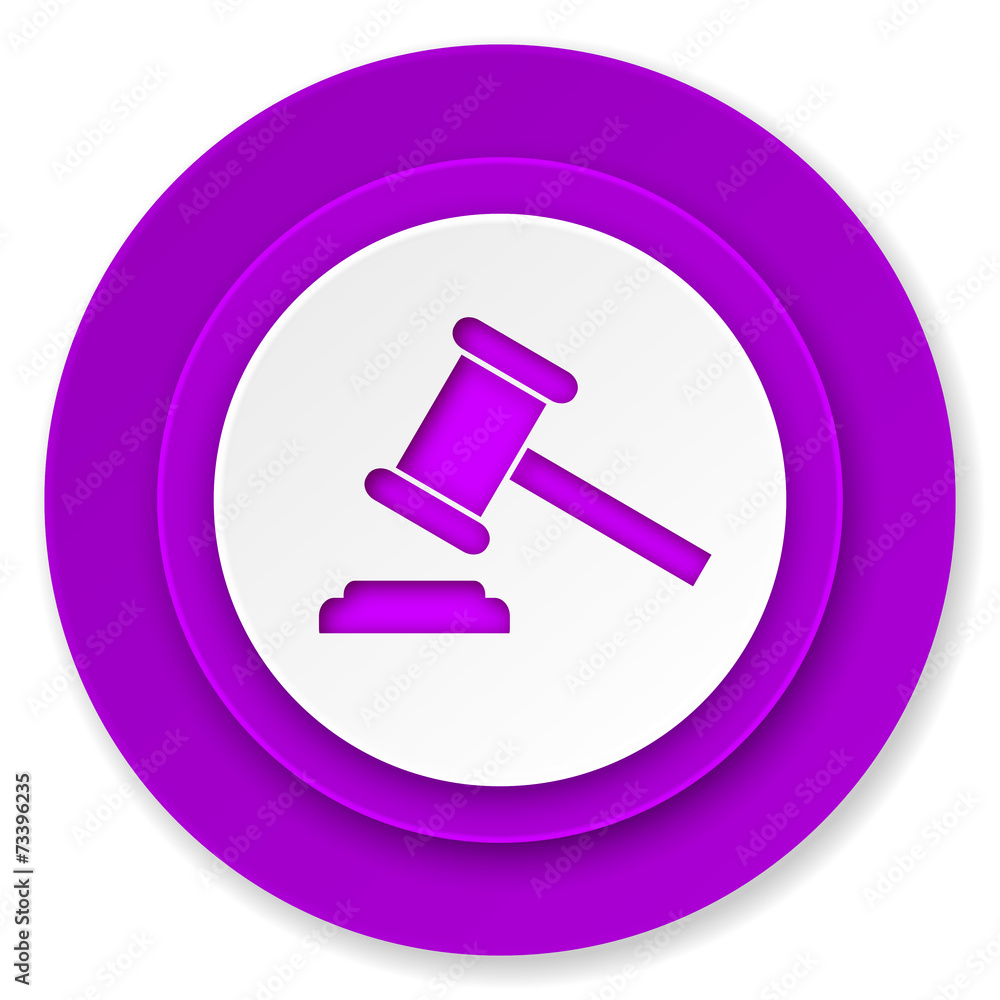 auction icon, violet button, court sign, verdict symbol auction icon, violet button, court sign, verdict symbol