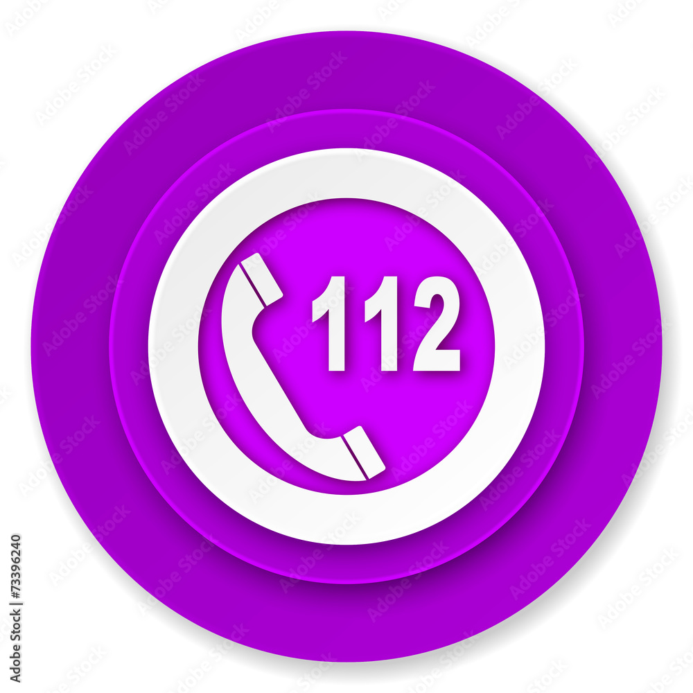 emergency call icon, violet button, 112 call sign emergency call icon, violet button, 112 call sign