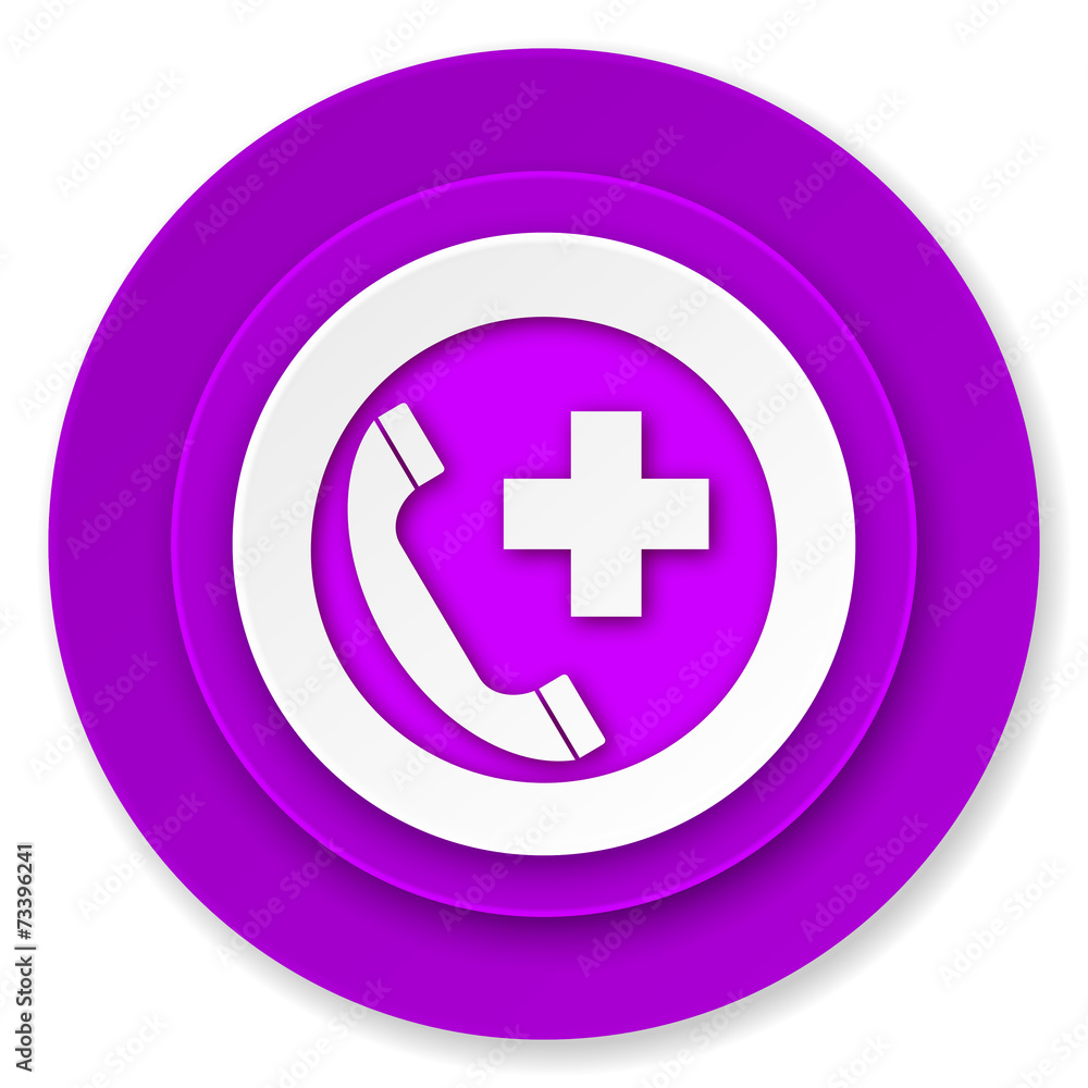 emergency call icon, violet button emergency call icon, violet button