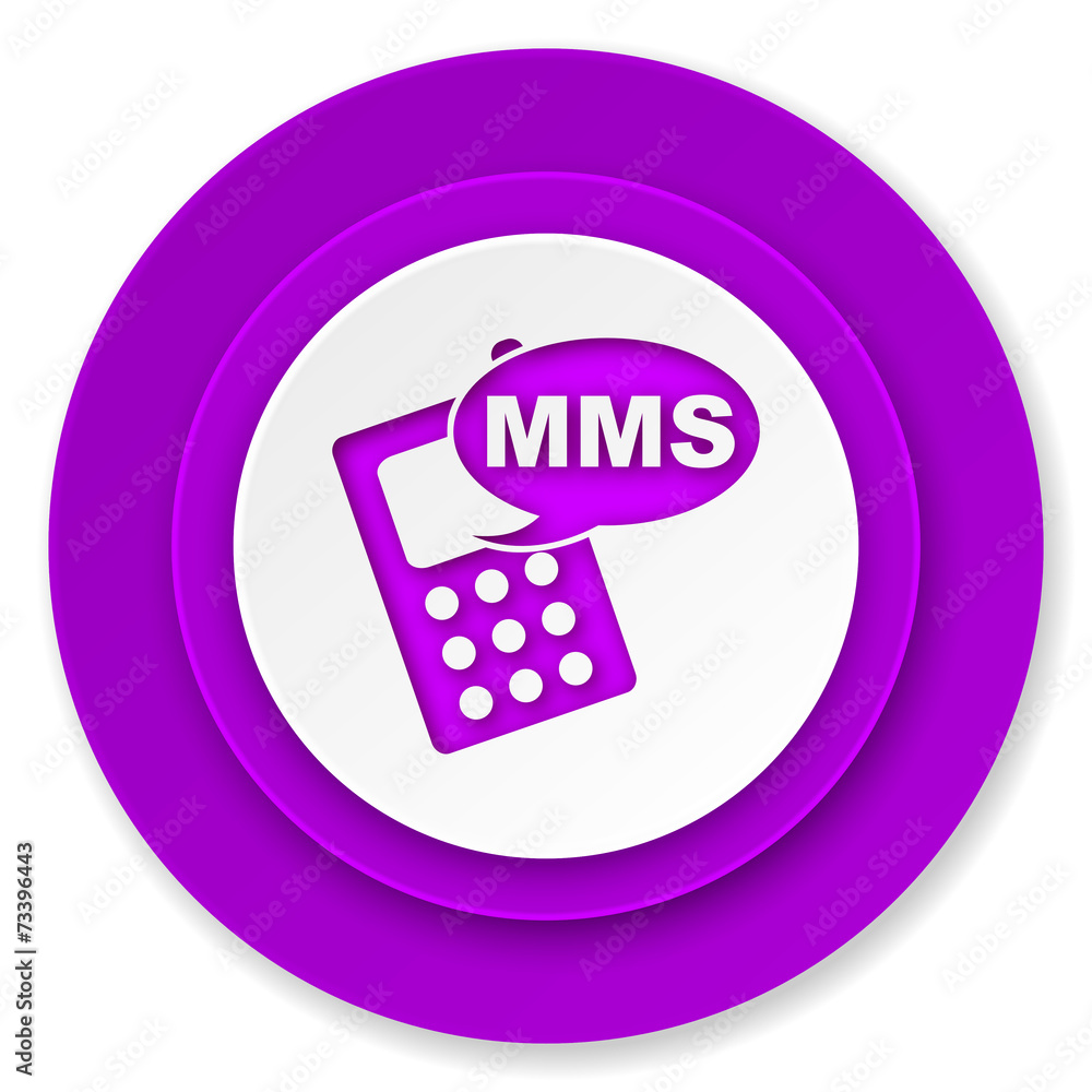mms icon, violet button, phone sign mms icon, violet button, phone sign