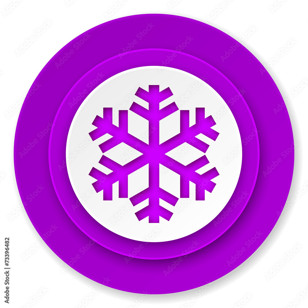 snow icon, violet button, air conditioning sign snow icon, violet button, air conditioning sign