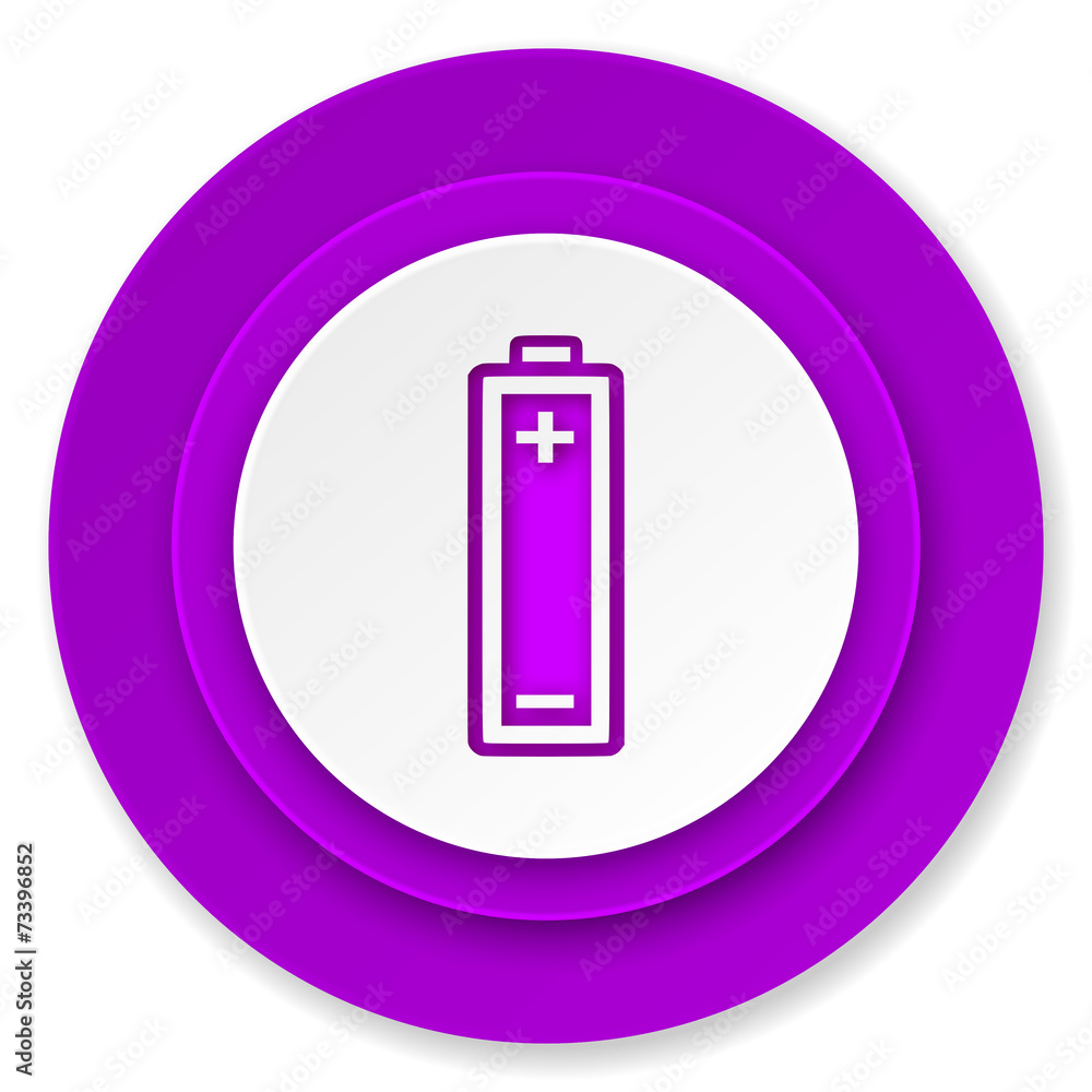 battery icon, violet button, power sign battery icon, violet button, power sign