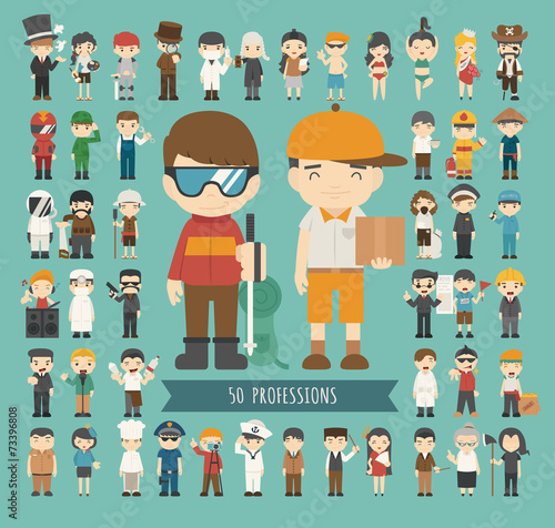 Set of 50 professions