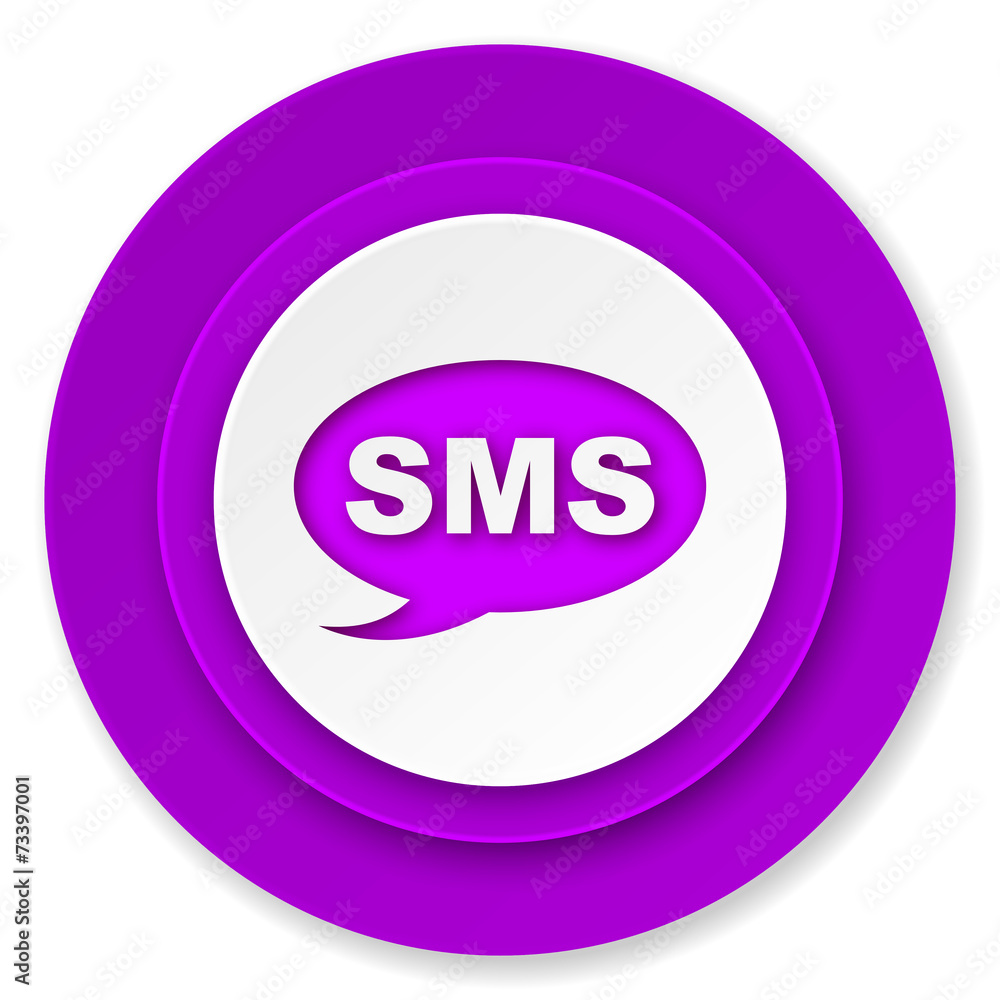 sms icon, violet button, message sign sms icon, violet button, message sign