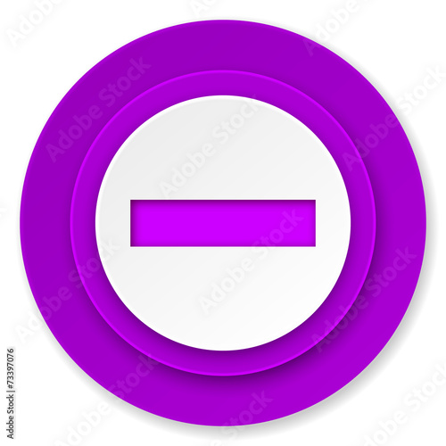 minus icon, violet button