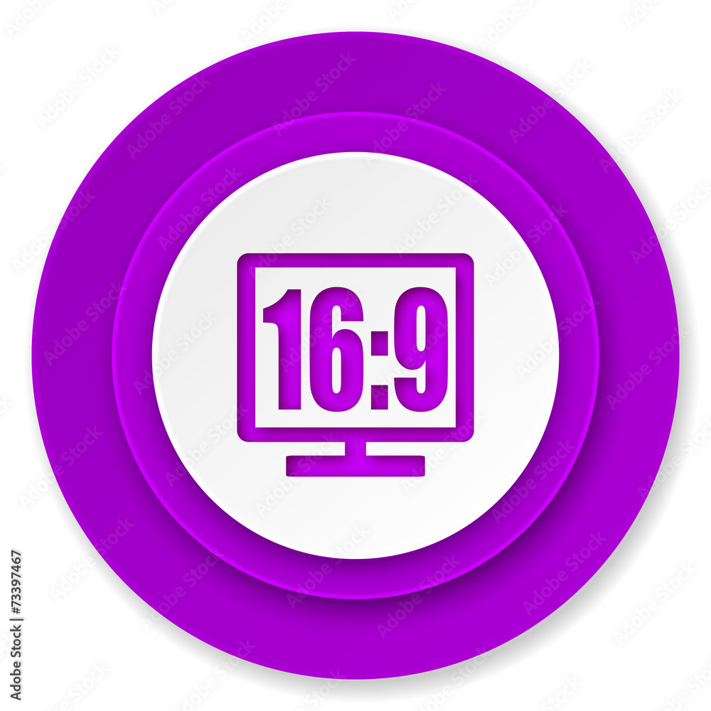 16 9 display icon, violet button 16 9 display icon, violet button