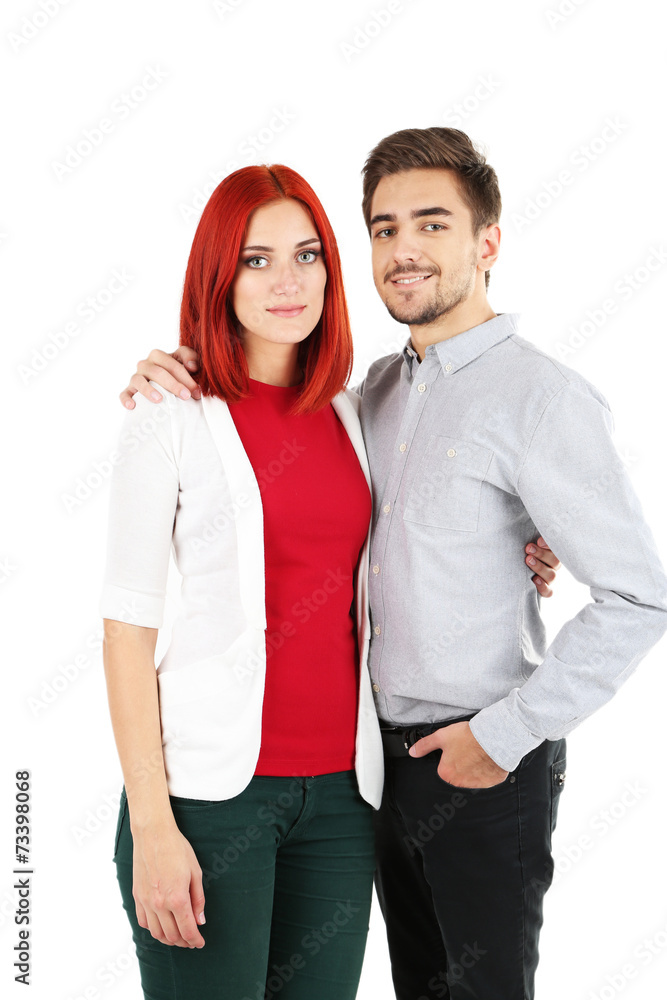 Loving couple isolated on white Loving couple isolated on white