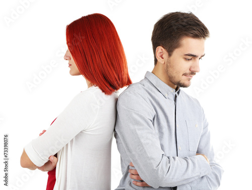 Loving couple isolated on white