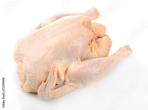 Raw chicken isolated on white