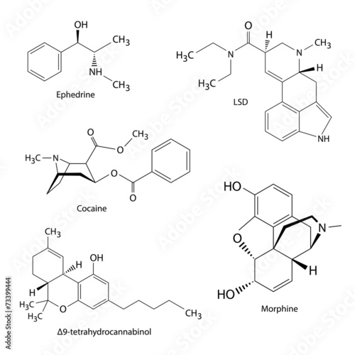 Chemical formulas of illicit drugs and substances