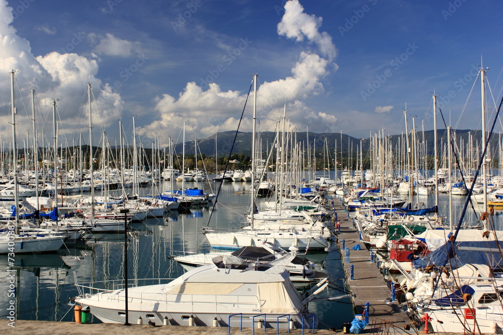 yachts and boats in marina harbour	