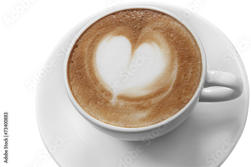 Cup of hot coffee with Love