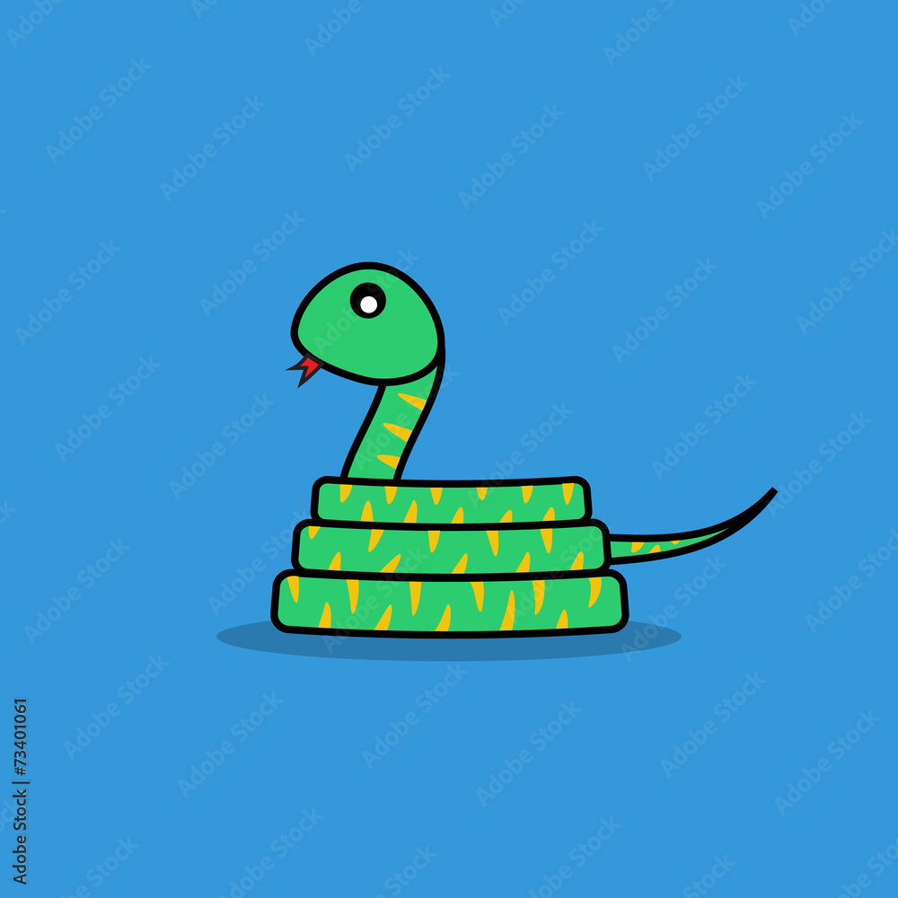 Fototapeta premium Cute snake cartoon.