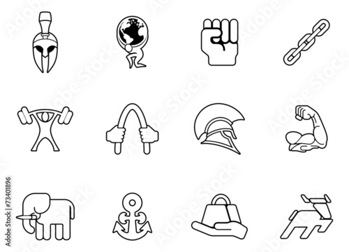 Strength icon set