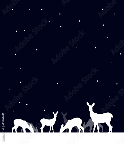 Night background with deer © sidliks
