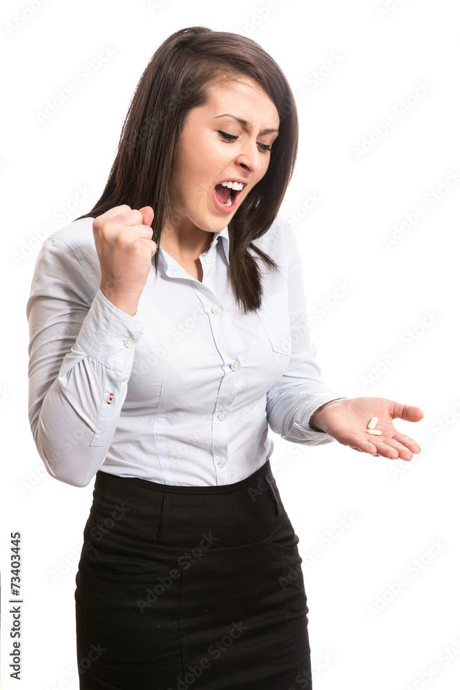 Young furious businesswoman suffering from stress Young furious businesswoman suffering from stress