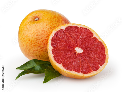 Grapefruits isolated on white background with clipping path