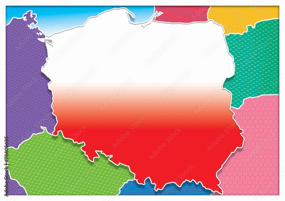 Naklejka premium Poland, Polish map