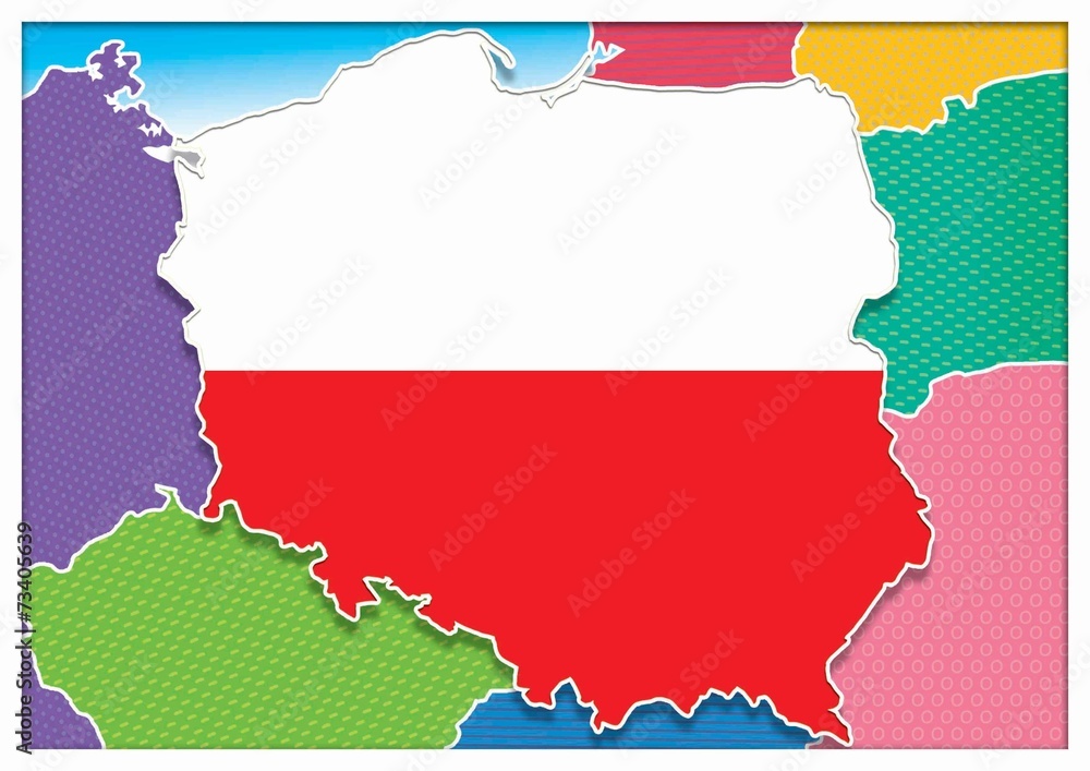 Naklejka premium Poland, Polish map