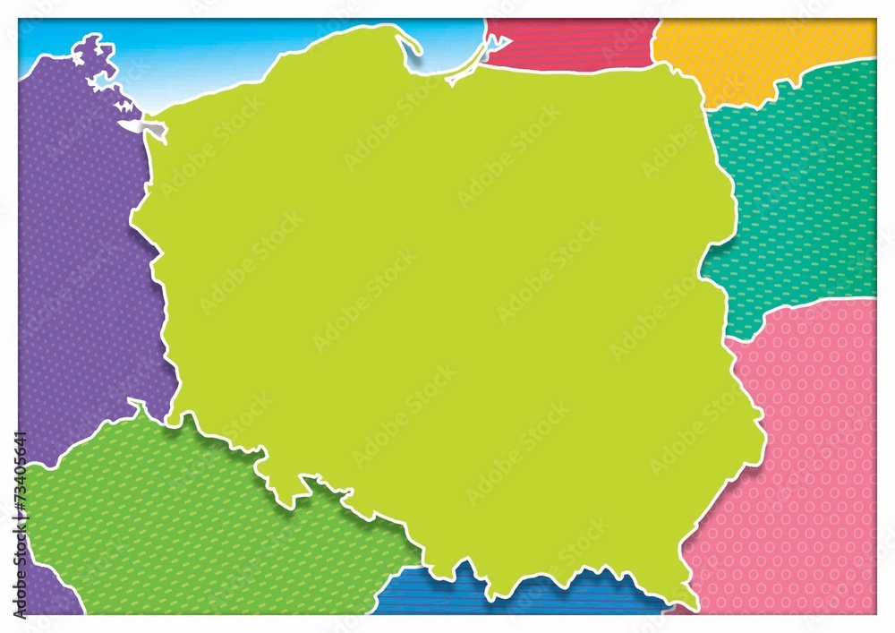 Naklejka premium Poland, Polish map