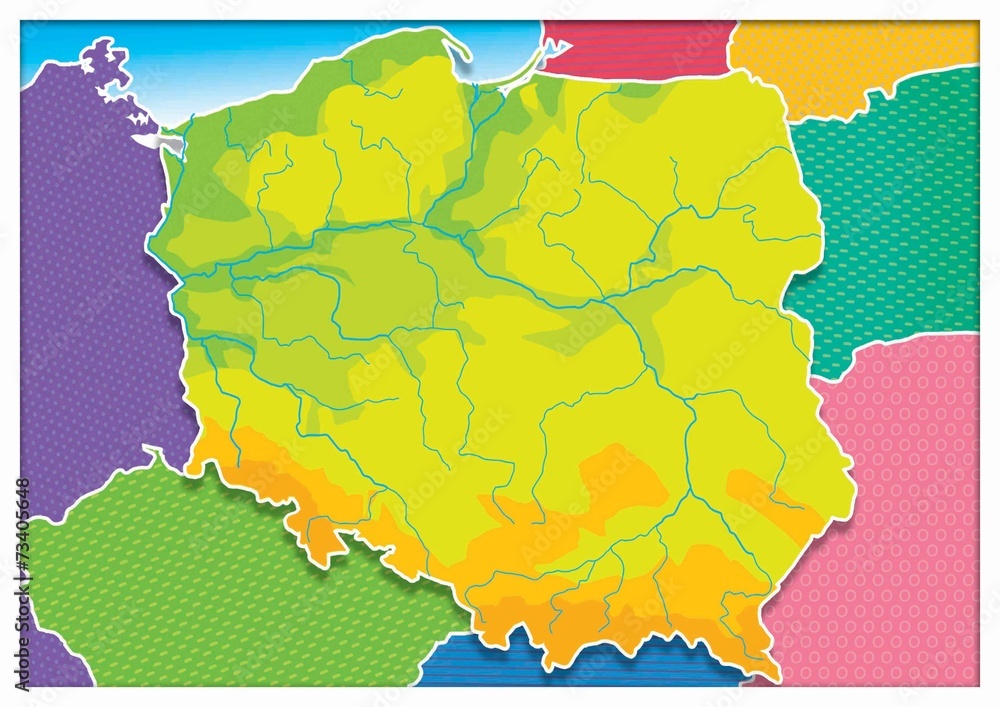 Obraz premium Poland, Polish map