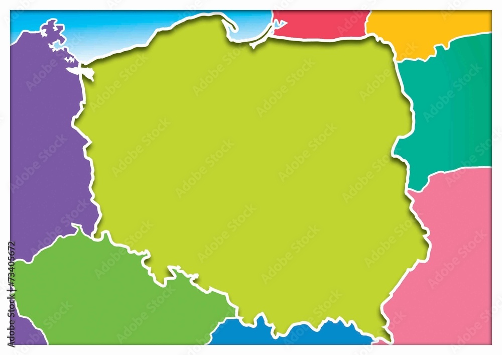 Poland, Polish map - obrazy, fototapety, plakaty 