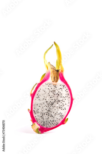 Cross section of a fresh dragon fruit