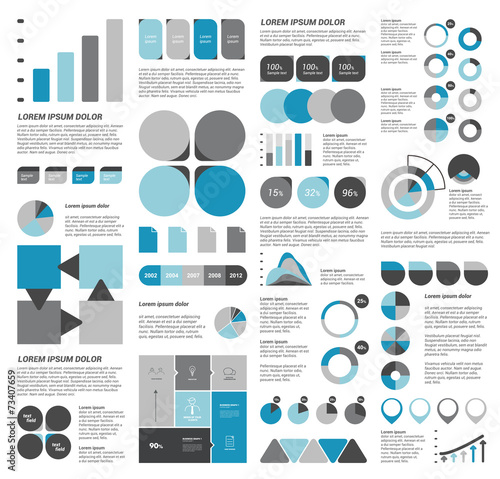 Collection of flat infographics elements.