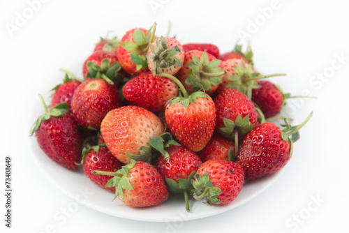 Strawberry macro on plate
