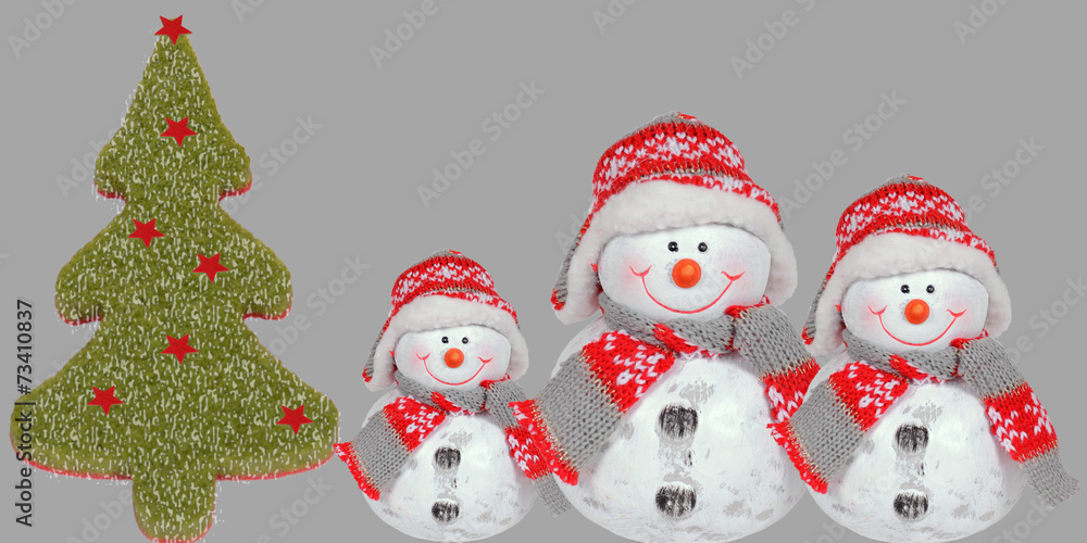 Fototapeta premium weihnachtsdeko mit schneemann