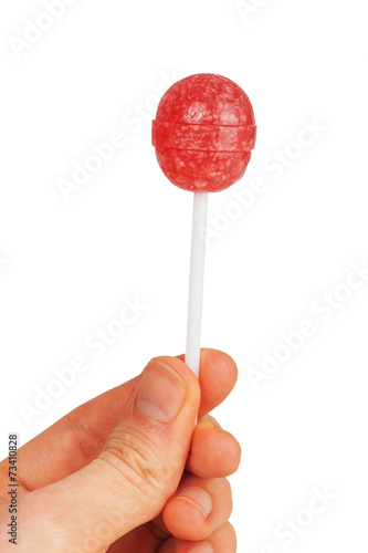 Man hand with lollipop