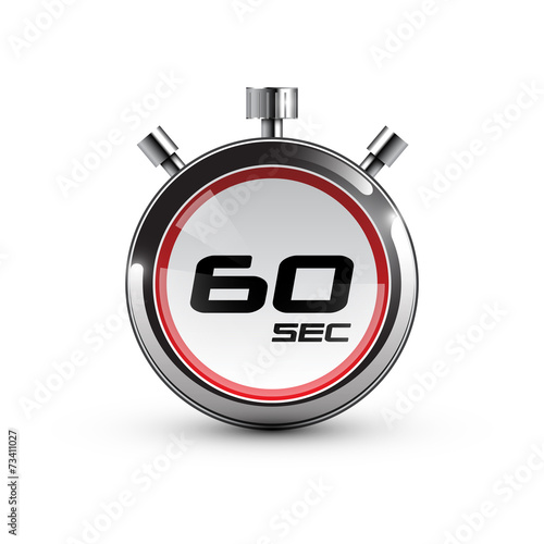 Timer icon. 60 sec. Realistic illustration