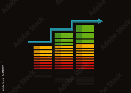 Finance business dynamics graph arrow vector logo design