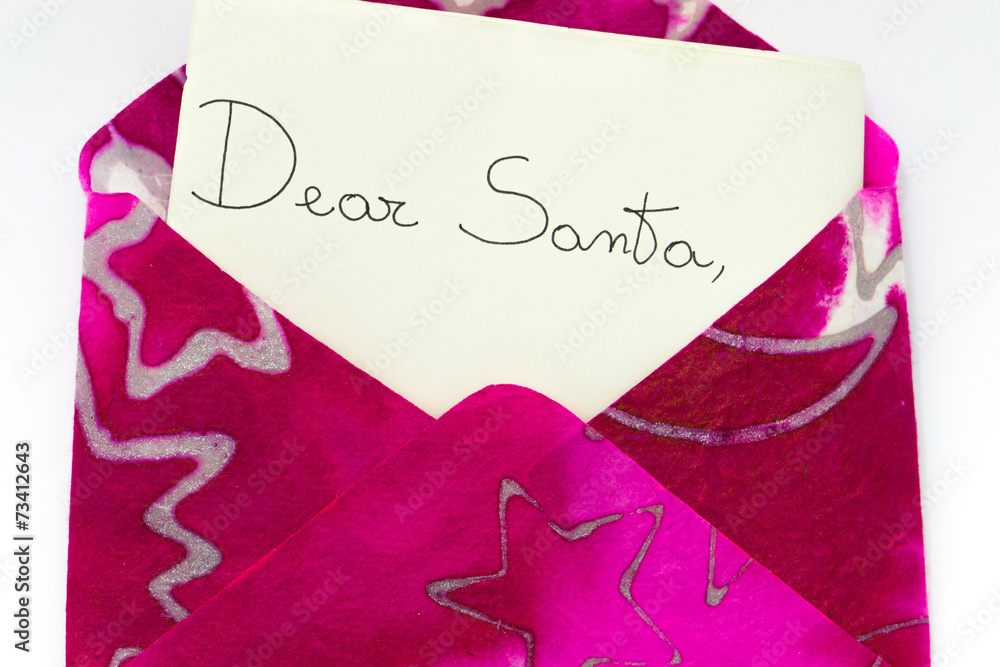 Foto Stock Lettera a Babbo Natale in inglese | Adobe Stock