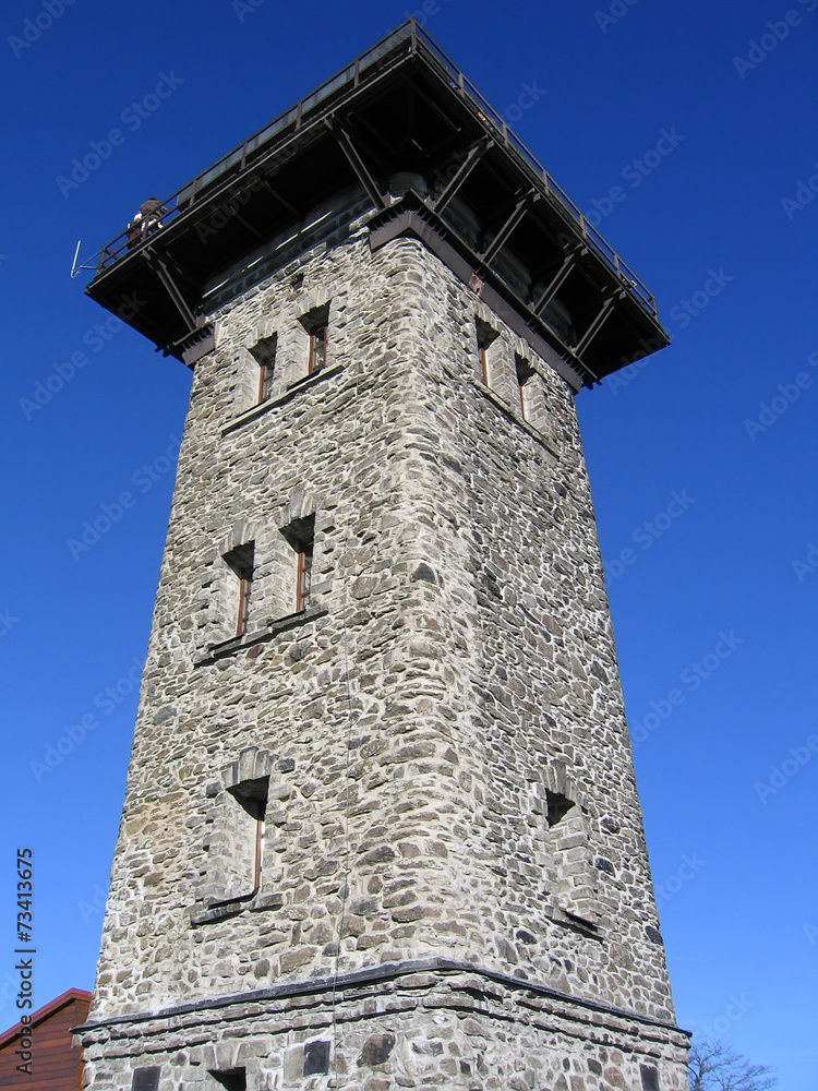 Tourist tower on hill Cerchov, Bohemian forest, Czech Republic