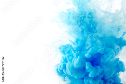 Tablou canvas Cloud of ink in water isolated on white