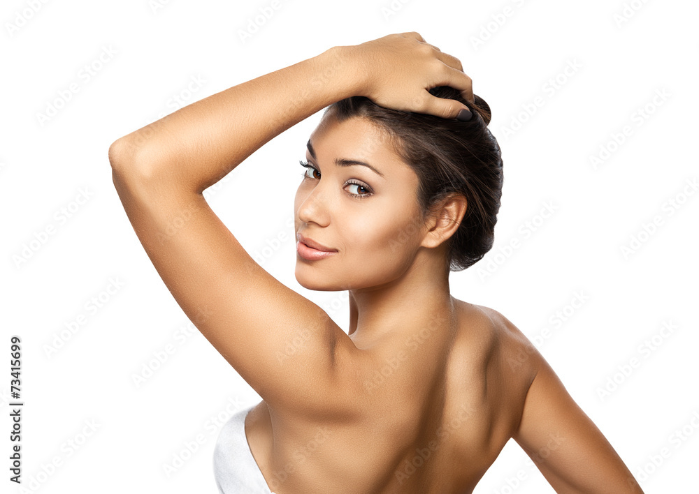 Obraz premium Beautiful girl isolated on a over white background