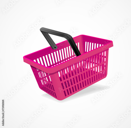 Vector shopping basket pink