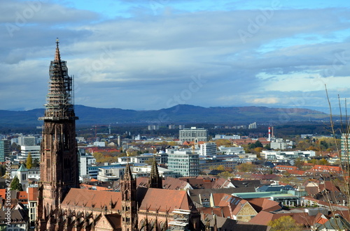 Freiburger Münsterturm im Herbst