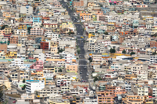 Suburbs of Quito from Panecillo hill, Ecuador