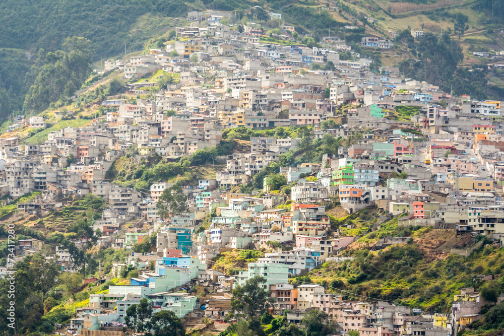 Suburbs of Quito from Panecillo hill, Ecuador