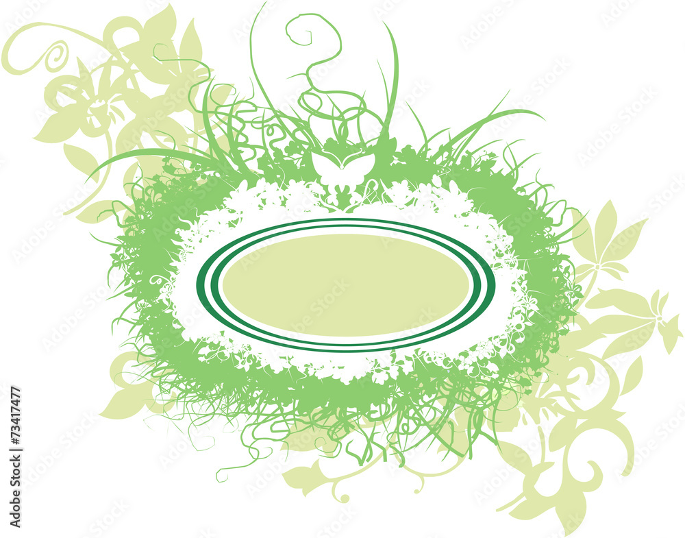 Abstract floral ornament design elements