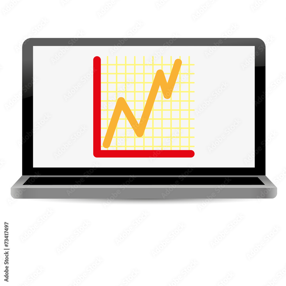 success line graph on computer screen vector success line graph on computer screen vector