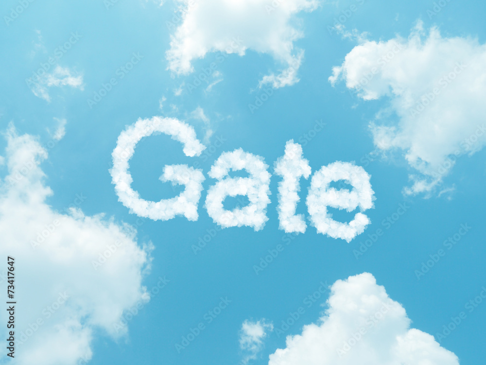 cloud words with design on blue sky background cloud words with design on blue sky background