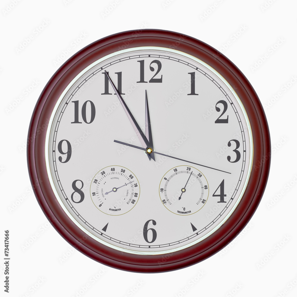 Quartz wall clock with hygrometer and thermometer Quartz wall clock with hygrometer and thermometer