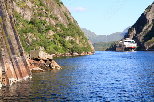 svolvaer trollfjord norvegia nave da crociera photo