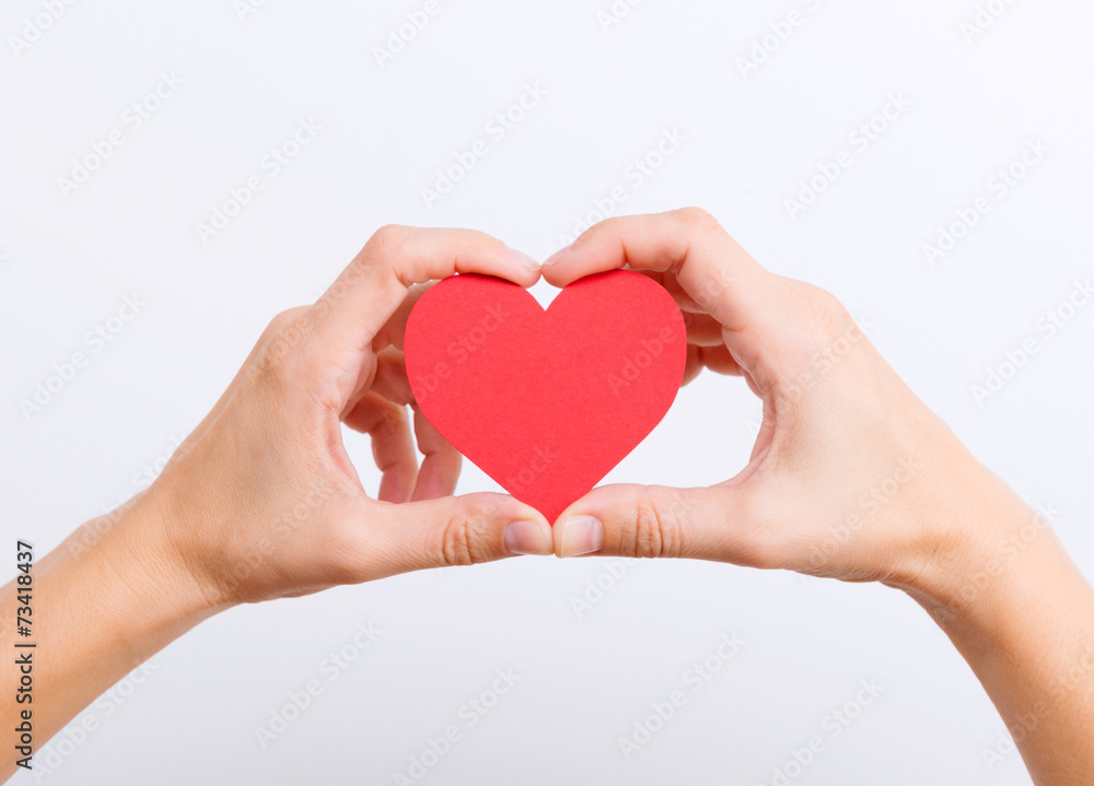 Hands with paper heart Hands with paper heart