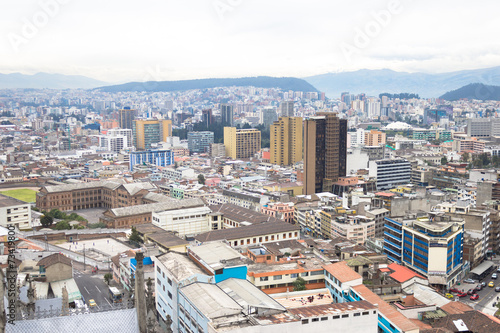 Aerial view rooftops Quito Ecuador South America