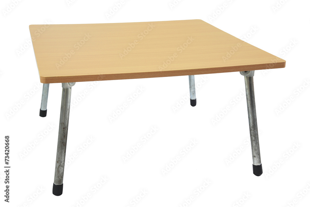 Wooden table with adjustable grunge metal legs Wooden table with adjustable grunge metal legs