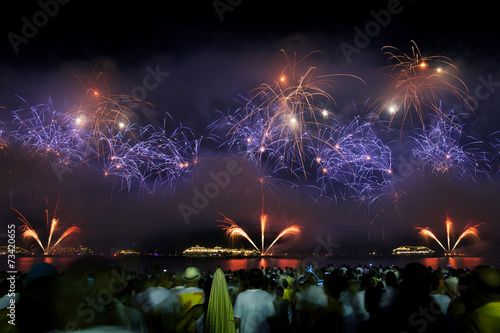 Fireworks display at Copacacabana